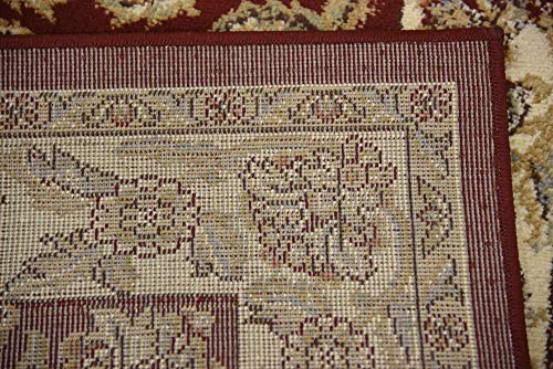 Traditional Oriental Classic Intricate Design Area Rug, 2 ft 7 x 10 ft, Red/Tan