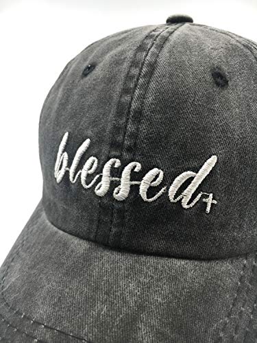 Embroidered Blessed Washed Cotton Baseball Cap for Men/Women