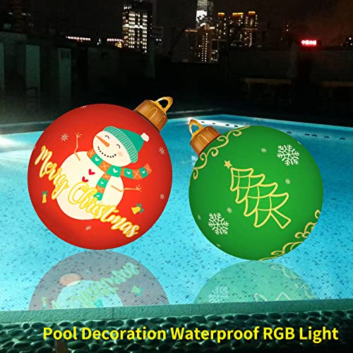 Inflatable Christmas Ball 24 Inch w/ Rechargeable LED Light & Remote