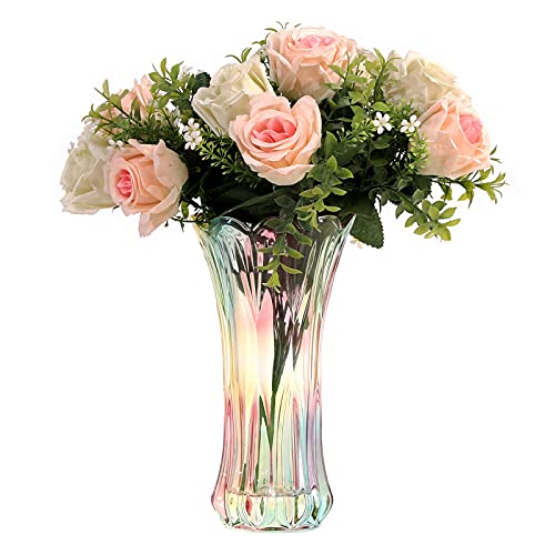 Large Flower Vase Phoenix Tail Shape Thickened Crystal Glass for Home Decor