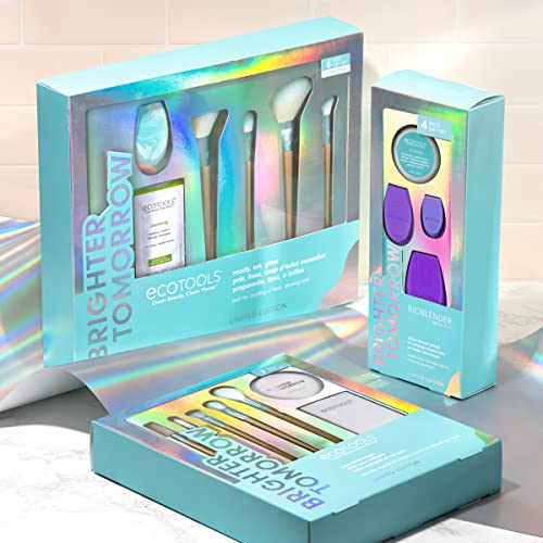 Wake Up & Makeup Brush & Sponge Set, 10 Piece Holiday Gift Set