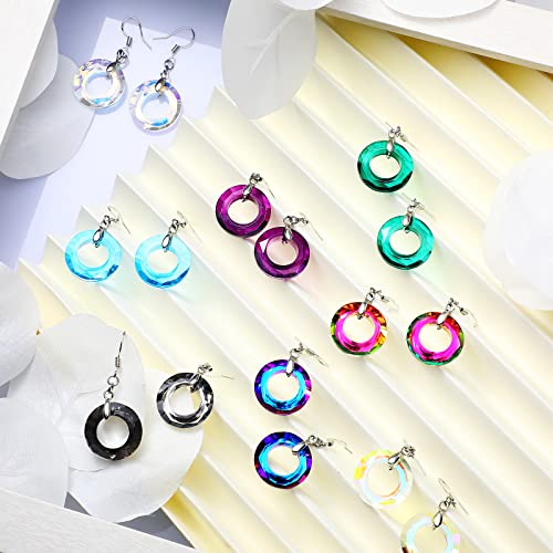 12 Pairs Crystal Dangle Earrings Set for Women