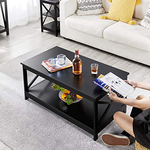 2-Tier Coffee Table w/ Storage Shelf