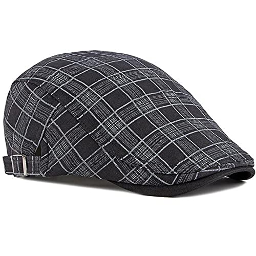 Mens Newsboy Hat Adjustable Breathable