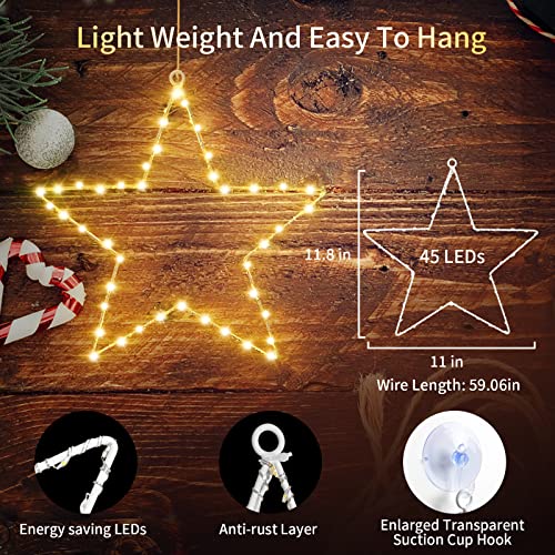 3PCS  45 LEDs Christmas  Star Window Lights Decoration