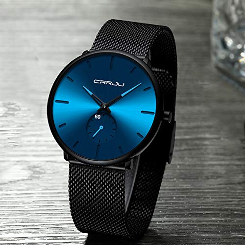 Ultra Thin Wrist Watches for Men Fashion Classic Waterproof Stainless Steel Band