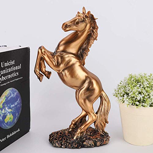 Standing Horse Statue Engraved Horse Sculpture Decorative Art Figurine - 12inch