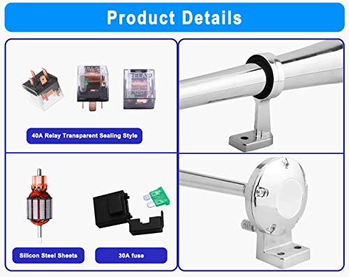 150DB Super Loud Train Horns Kit w/ 120 PSI Air Compressor for Truck, Car & Boats