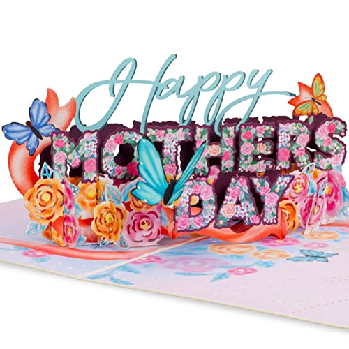 Happy Mothers Day Pop Up Card, 5" x 7" Includes Envelope & Note Tag