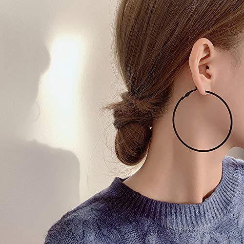 Big & Small Thin Hoop Earrings set for Women,Stainless Steel Hypoallergenic