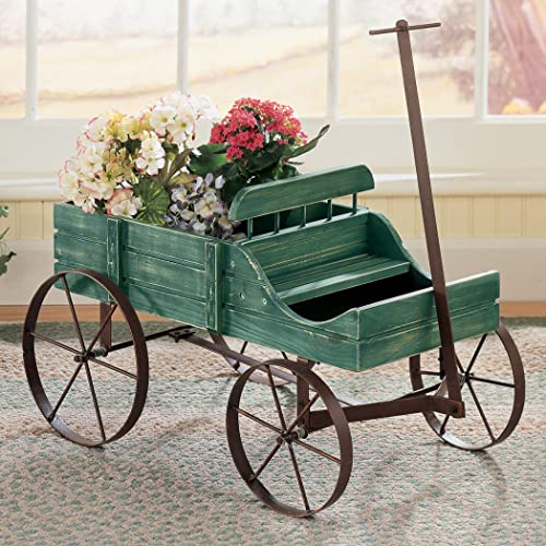 Wagon Decorative Garden Backyard Planter, Red