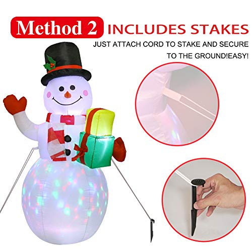 5FT Christmas Inflatables Outdoor Decorations, Inflatable Snowman Blow Up Yard Decorations with Rotating LED