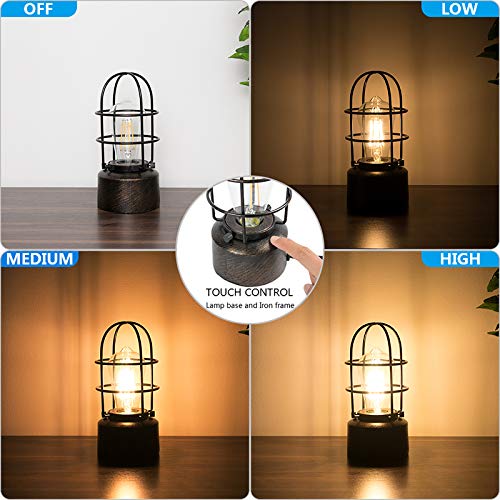 𝗦𝗺𝗮𝗹𝗹 𝗧𝗼𝘂𝗰𝗵 𝗚𝗼𝗹𝗱 𝗧𝗮𝗯𝗹𝗲 𝗟𝗮𝗺𝗽 for Small Spaces 3 Way Dimmable Industrial Bedside Lamp