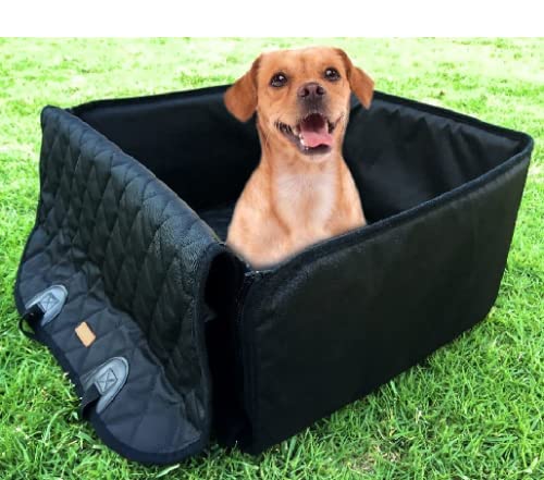 2 in 1 Dog Pet Front Seat Cover w/ Safety Belt(Black)