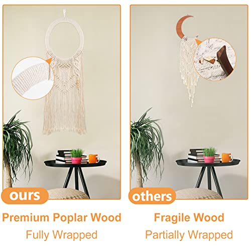 Set of 2 Macrame Moon Wall Hanging Decoration