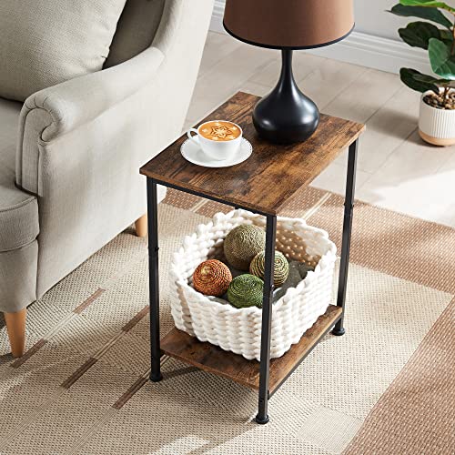 End Table with Storage Shelf for Sofa Couch