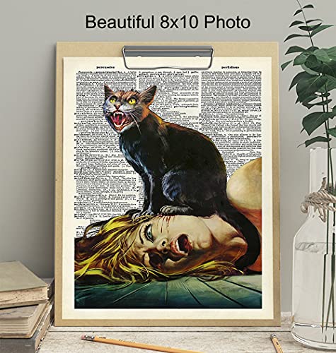 Cat Horror Movie Wall Art Creepy Gothic Goth Scary Movie Poster