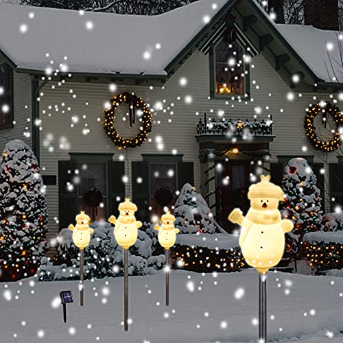 Set of 3 Snowman Solar Powered Christmas Decoration