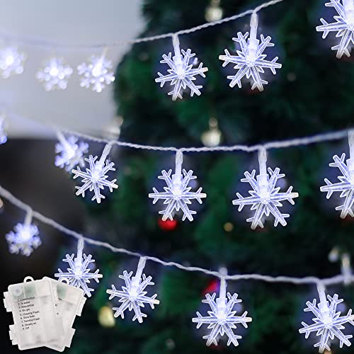 2 Pack Christmas Snowflakes Lights -  50LED 24FT