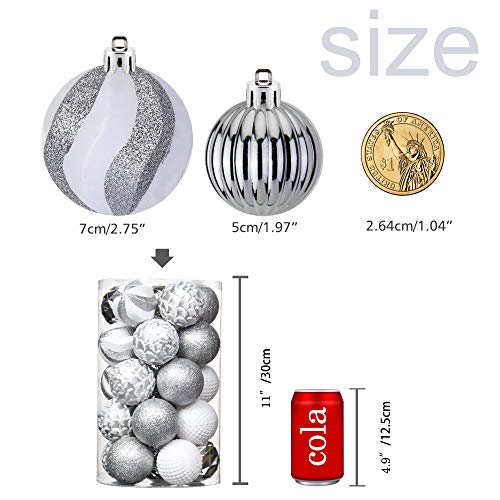 31pcs 2.75in & 1.97in Shatterproof  Balls for  Christmas Decoration