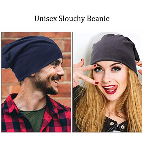 4 Pieces Thin Knit Slouchy Cap Beanies for Men/Women