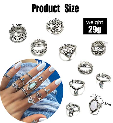 Stackable 118 Pcs Knuckle Rings Set Vintage Hollow Rings for Women