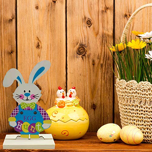 3PCS Easter Wooden Bunny Centerpiece Table Sign Decoration