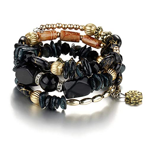 Boho Multilayer Irregular Agate Beads Charm Bracelets for Women