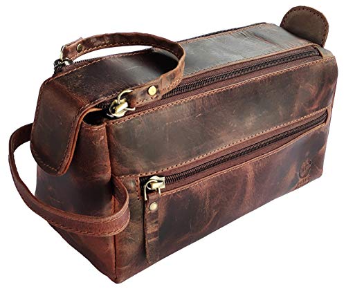 Leather Toiletry Bag - Hygiene Organizer Travel Kit