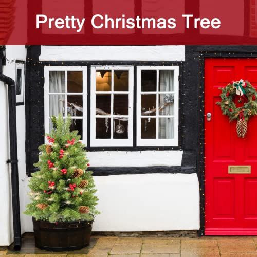 30 inch Prelit 2 Set Pathway Porch Christmas Trees