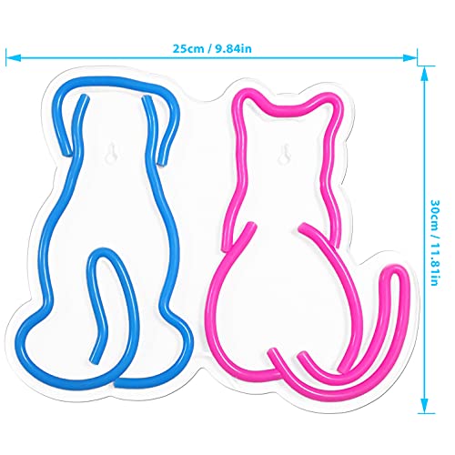 LED Neon Sign Cat Dog Night Light 11.7"