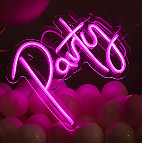 Party Neon Signs for Wall Decoration Powered by USB - Pink Color,11.2"x 9.2"x 0.5"