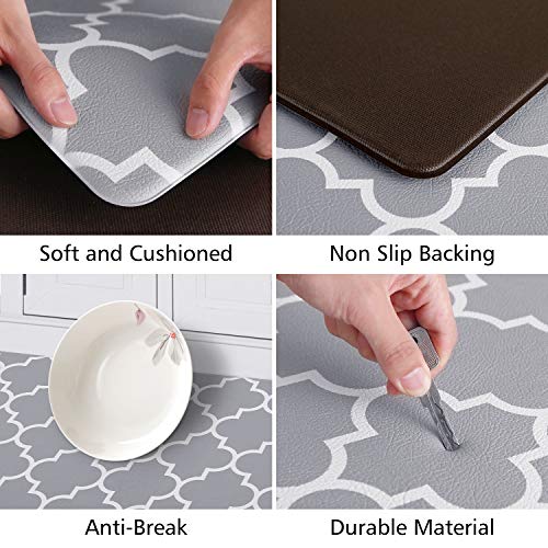 [2 PCS] Kitchen Cushioned Anti-Fatigue Floor Mat, Heavy Duty PVC Ergonomic