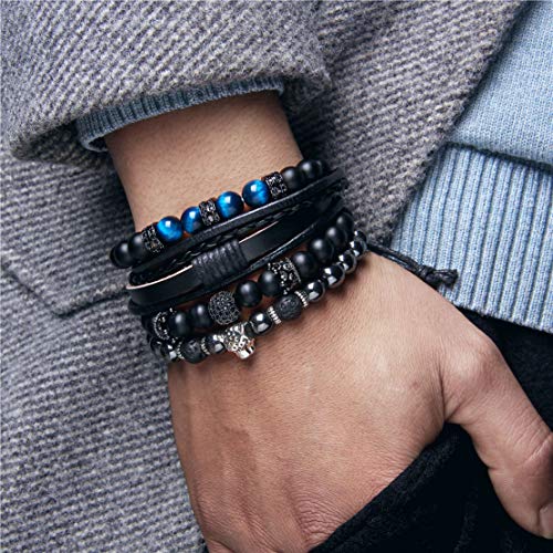 Braided Leather Bracelets for Men Women