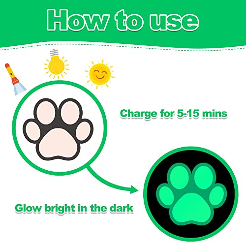 Dog Paw Print Stickers Glow in The Dark Wall Decoration