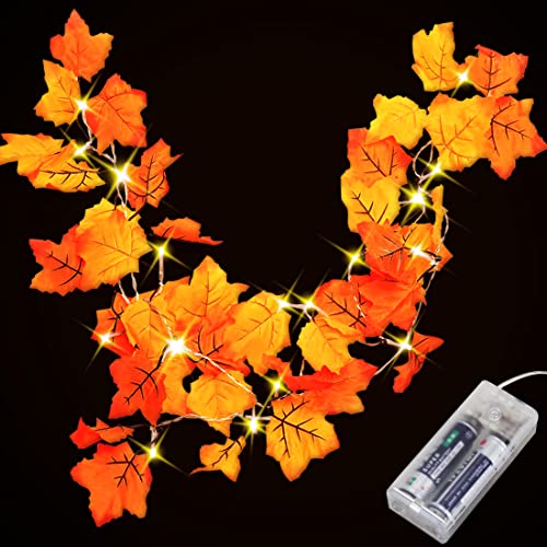 Thanksgiving Decorations Lighted Fall Garland, 8.2 Feet 20 LEDs