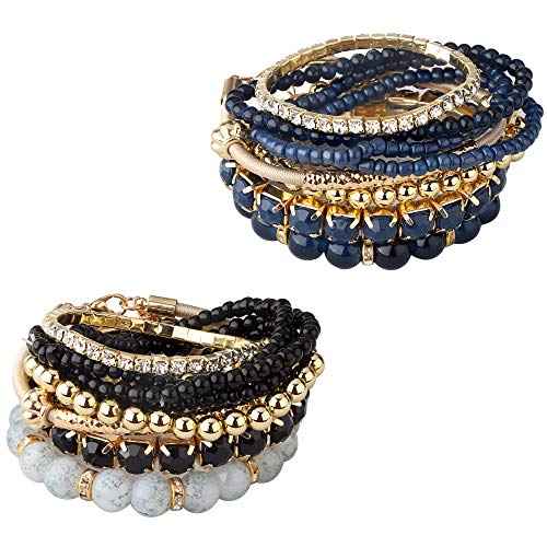 4 Sets Multilayer Stackable BOHO Bracelets for Women