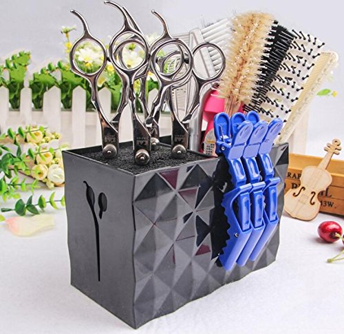 Scissors & Shear Holder,  Combs Clips Desk Organizer -Black