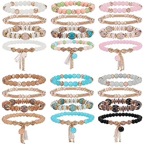 6 Set Bohemian Stretch Bracelets for Women