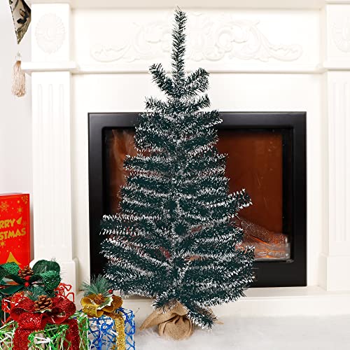 Set of 2 30" Mini Christmas Tree w/ Wooden Boxes