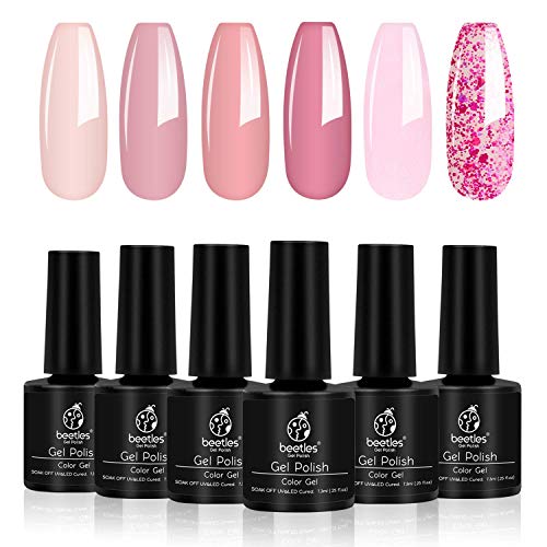 Gel Nail Polish Kit- 6 Colors 7.3ml Each Bottle, Nail Art Box