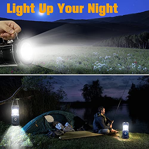 4 Packs Collapsible Solar Portable LED Camping Lantern Waterproof Solar USB Rechargeable