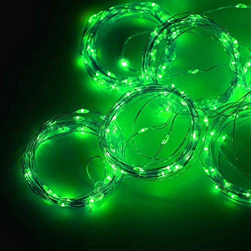 Green USB Powered Fairy Lights Curtain String, 8 Modes Twinkle (300 LEDS 9.8x9.8Ft)