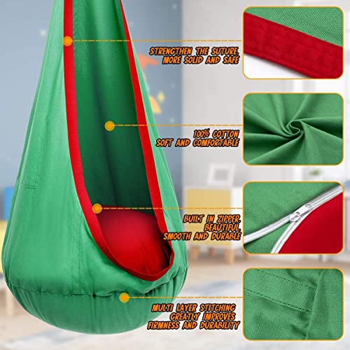 Hanging Hammock Chair with Inflatable Pillow- Max 176 LBs