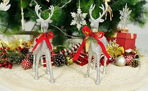 2 Pcs Glitter Reindeer Christmas Decoration