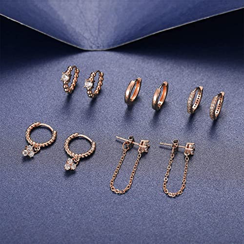 5 Pairs Huggies Hoop Earrings Set for Women