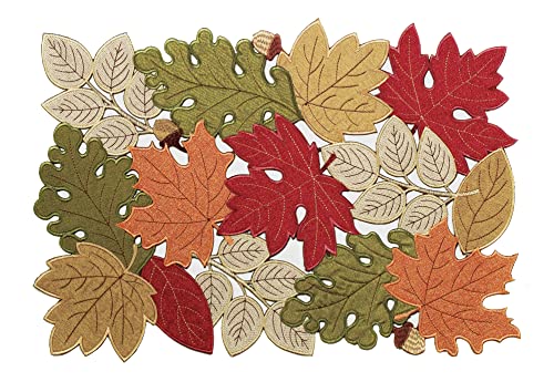 Fall Table Runner 54inches Long, Thanksgiving Harvest Cutwork Embroidered Table Runner 13in x 54in, Autumn Maple Leaves Table Decoration for Home Dining Kitchen Table