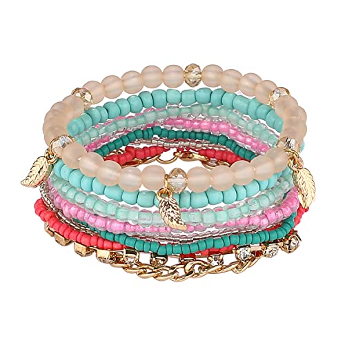 6 sets Handmade Bohemian Multilayer tassels Wrap Bangle Bracelets