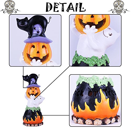 Happy Halloween Decorations Pumpkin Figurines with LED Lights