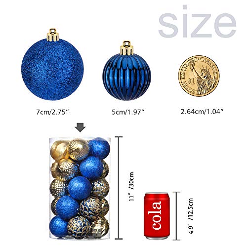 31pcs 2.75in & 1.97in Shatterproof  Balls for  Christmas Decoration